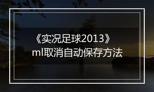 《实况足球2013》ml取消自动保存方法