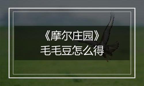 《摩尔庄园》毛毛豆怎么得