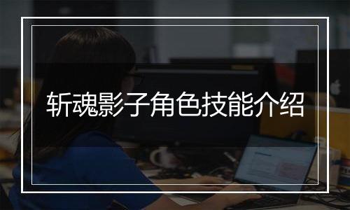 斩魂影子角色技能介绍