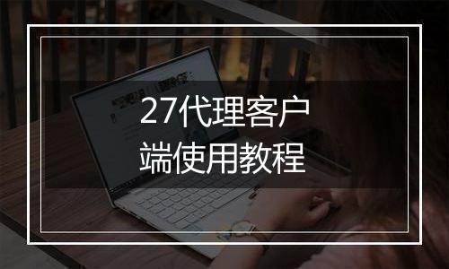 27代理客户端使用教程