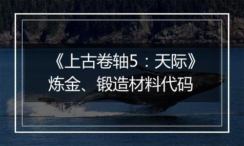 《上古卷轴5：天际》炼金、锻造材料代码