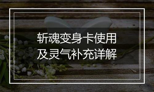 斩魂变身卡使用及灵气补充详解
