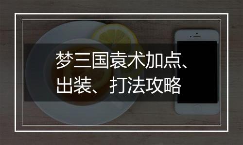 梦三国袁术加点、出装、打法攻略