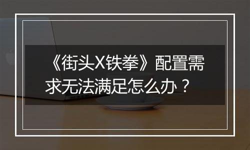 《街头X铁拳》配置需求无法满足怎么办？