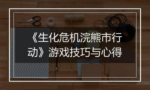 《生化危机浣熊市行动》游戏技巧与心得