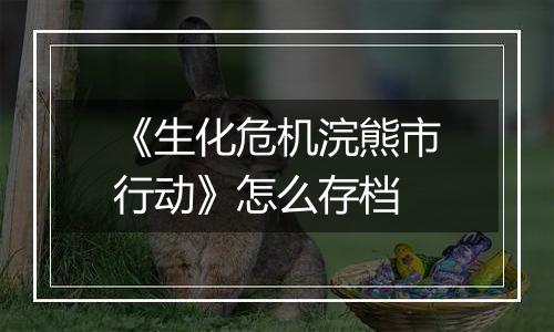 《生化危机浣熊市行动》怎么存档