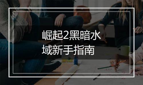 崛起2黑暗水域新手指南