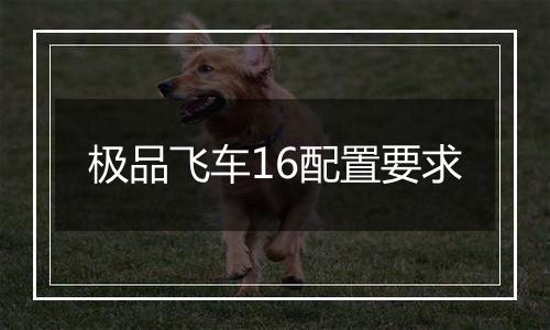 极品飞车16配置要求