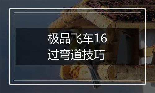 极品飞车16过弯道技巧