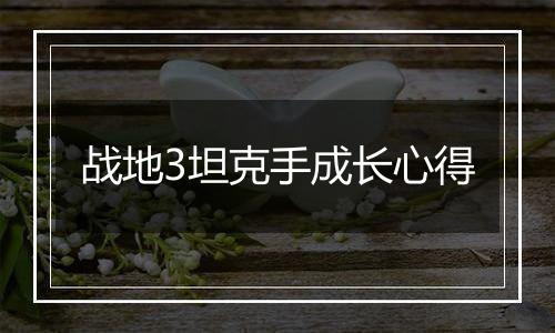 战地3坦克手成长心得