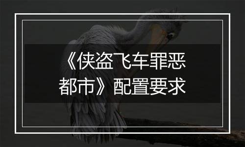 《侠盗飞车罪恶都市》配置要求