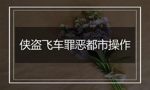 侠盗飞车罪恶都市操作