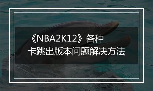 《NBA2K12》各种卡跳出版本问题解决方法
