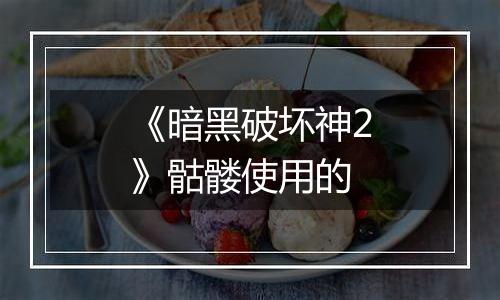 《暗黑破坏神2》骷髅使用的