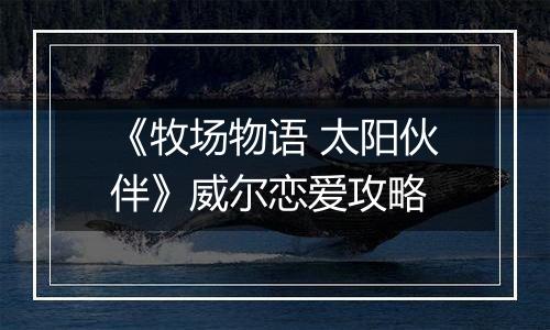 《牧场物语 太阳伙伴》威尔恋爱攻略