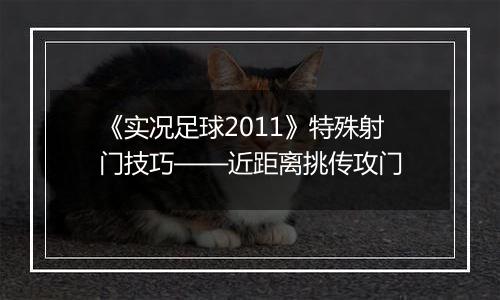 《实况足球2011》特殊射门技巧——近距离挑传攻门