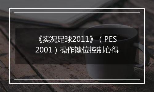 《实况足球2011》（PES2001）操作键位控制心得