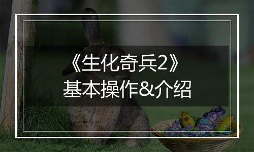 《生化奇兵2》基本操作&介绍