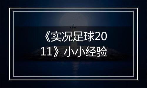 《实况足球2011》小小经验