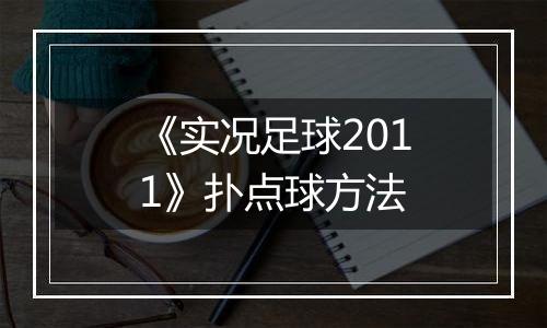 《实况足球2011》扑点球方法