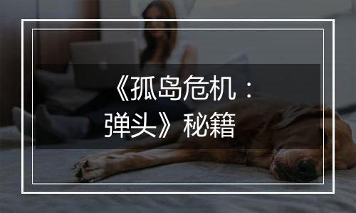 《孤岛危机：弹头》秘籍