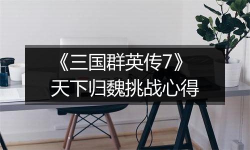 《三国群英传7》天下归魏挑战心得