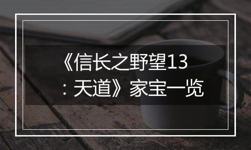 《信长之野望13：天道》家宝一览