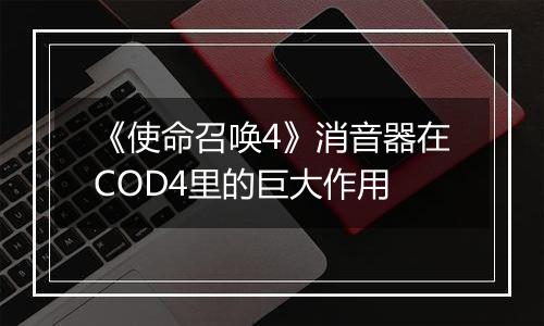 《使命召唤4》消音器在COD4里的巨大作用