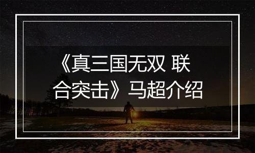 《真三国无双 联合突击》马超介绍