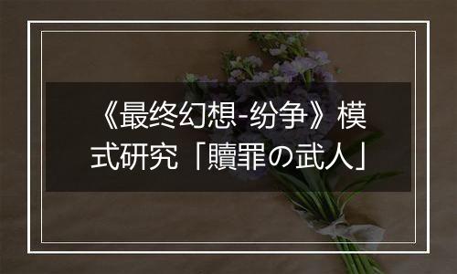 《最终幻想-纷争》模式研究「贖罪の武人」
