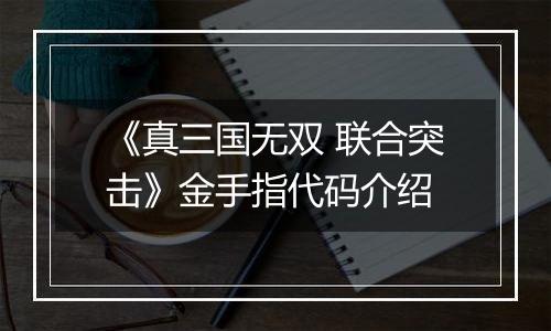 《真三国无双 联合突击》金手指代码介绍
