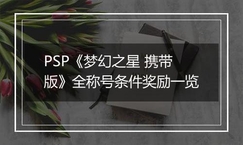PSP《梦幻之星 携带版》全称号条件奖励一览