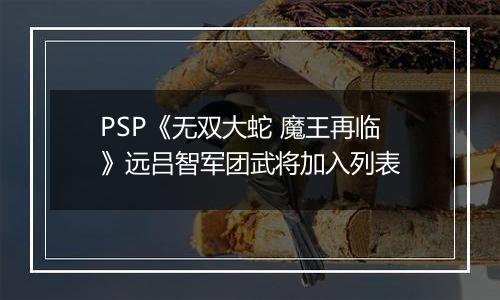 PSP《无双大蛇 魔王再临》远吕智军团武将加入列表