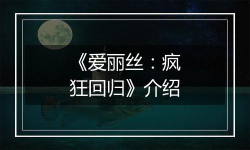 《爱丽丝：疯狂回归》介绍