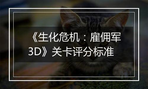 《生化危机：雇佣军3D》关卡评分标准