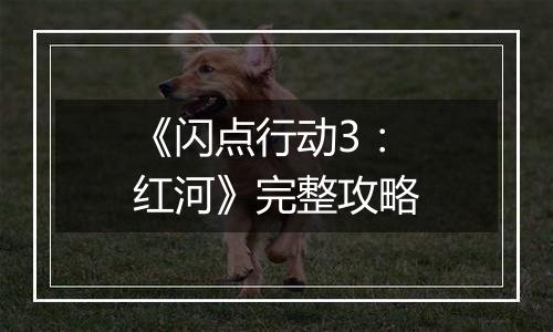 《闪点行动3：红河》完整攻略