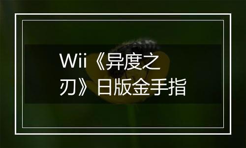 Wii《异度之刃》日版金手指