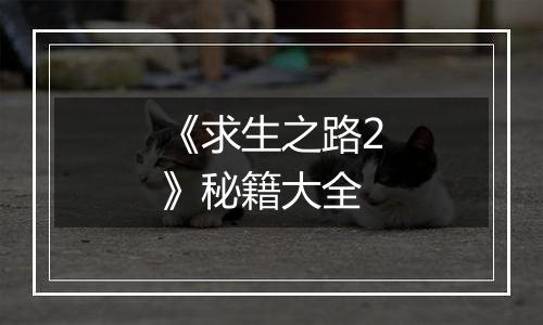 《求生之路2》秘籍大全