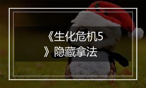 《生化危机5》隐藏拿法