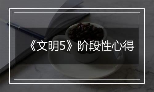 《文明5》阶段性心得