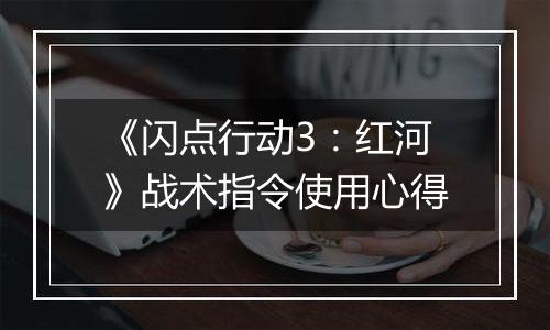 《闪点行动3：红河》战术指令使用心得