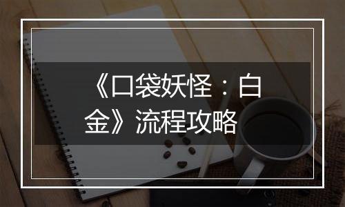 《口袋妖怪：白金》流程攻略