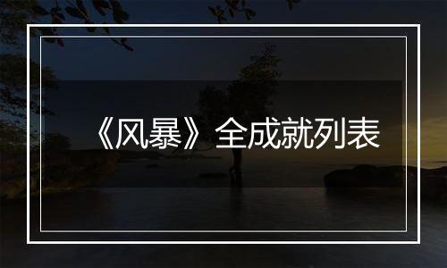 《风暴》全成就列表