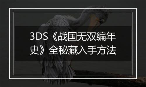 3DS《战国无双编年史》全秘藏入手方法