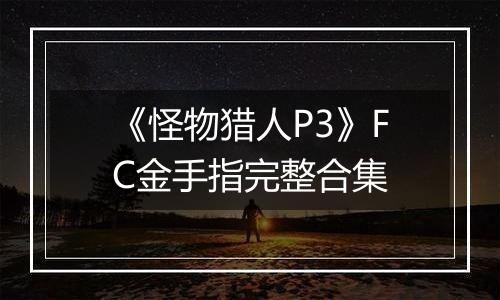 《怪物猎人P3》FC金手指完整合集
