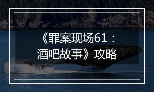 《罪案现场61：酒吧故事》攻略