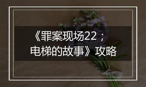 《罪案现场22；电梯的故事》攻略