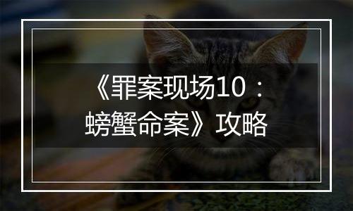 《罪案现场10：螃蟹命案》攻略