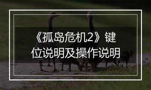 《孤岛危机2》键位说明及操作说明