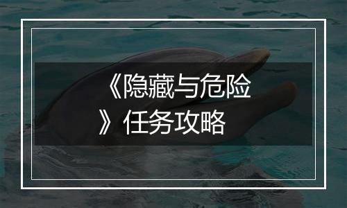 《隐藏与危险》任务攻略